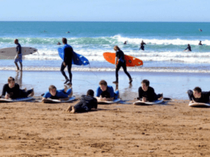 surf lesson with locals taghazout surfcamp before going to water